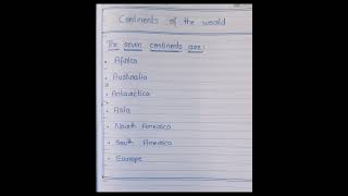 Continets of the world🌎 #shortsvideo #youtubeshorts #shorts #worldcontinent