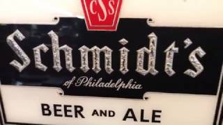 Vintage Beer sign SCHMIDT's BEER Reverse Glass 1930's