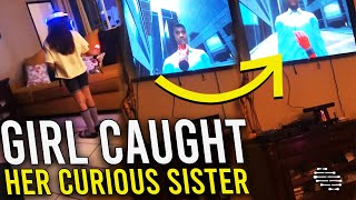 Girl Started Putting Her Hands on a Guy in VR Game and Her Sister Caught Her