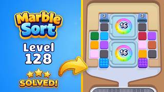 🔴 Marble Sort! - Color Puzzle | Level 128 Walkthrough & Solution 🧩