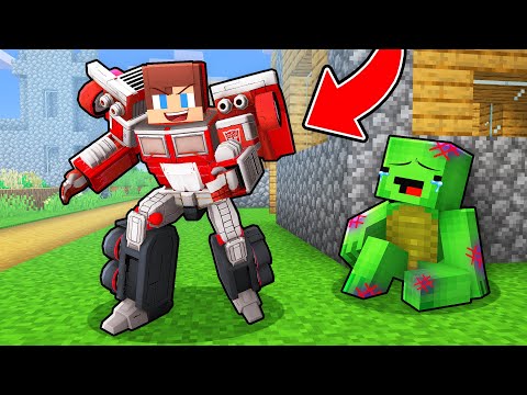JJ Saved Mikey as a Transformer in Minecraft (Maizen)