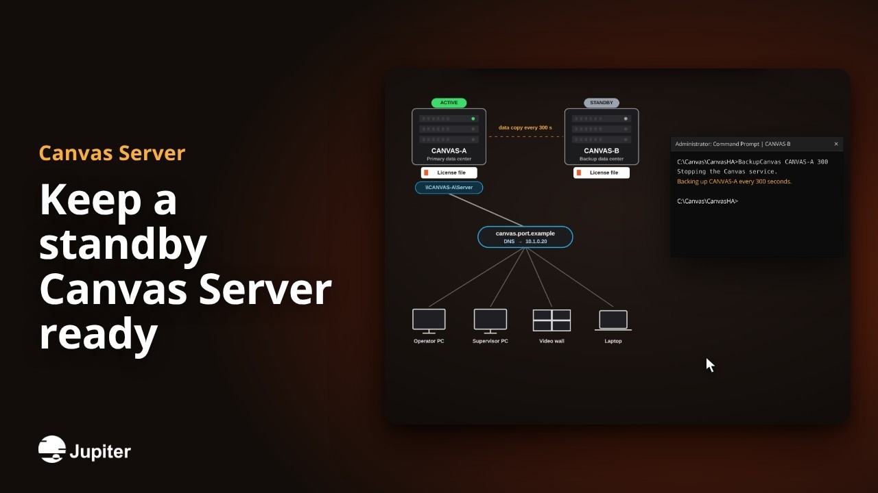 Keep a standby Canvas Server ready, Jupiter Canvas video