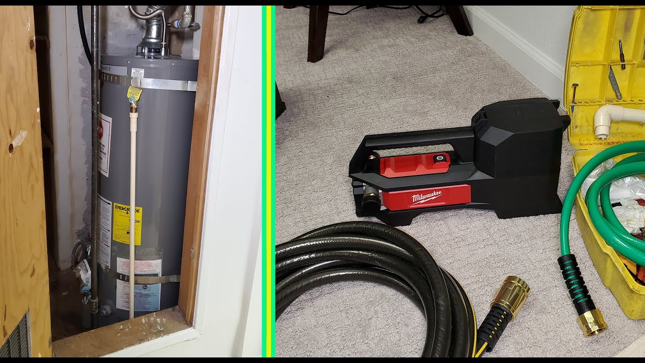Water Heater Replacement with Milwaukee Water Pump. Замена