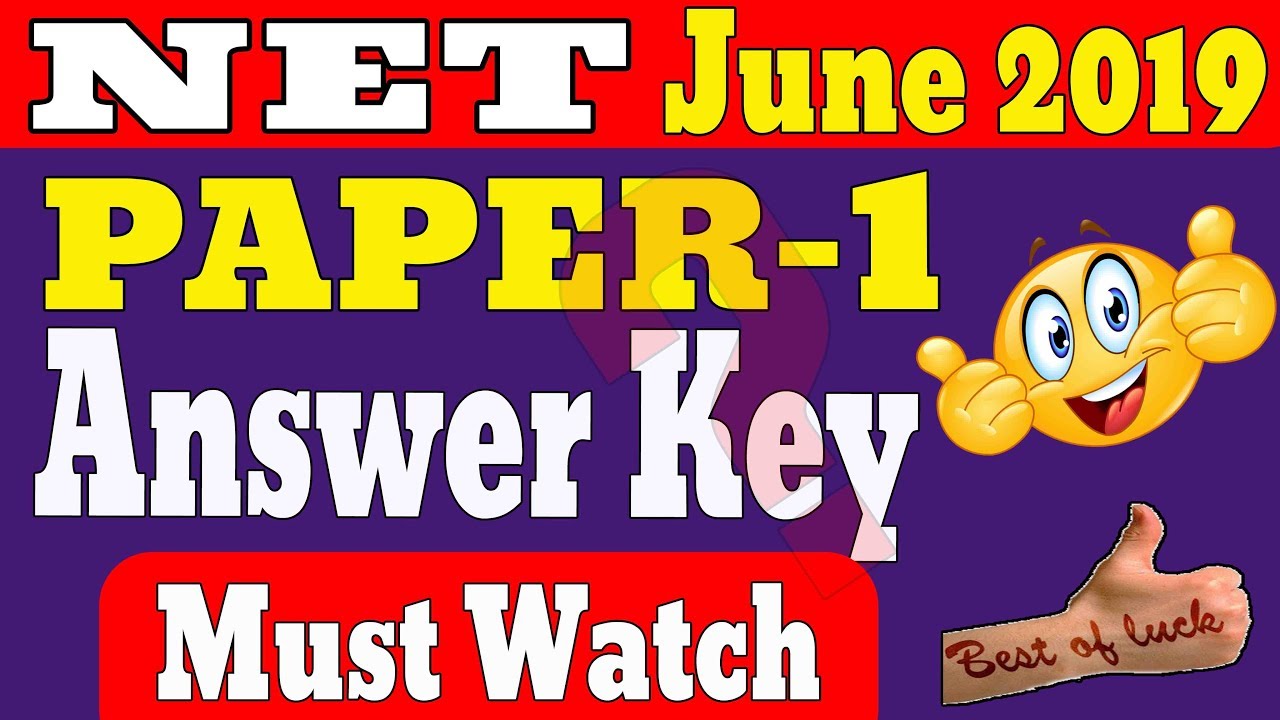 NET Paper-1 Answer Key | NET Exam held on 26th June 2019 | Memory Based | Must Watch