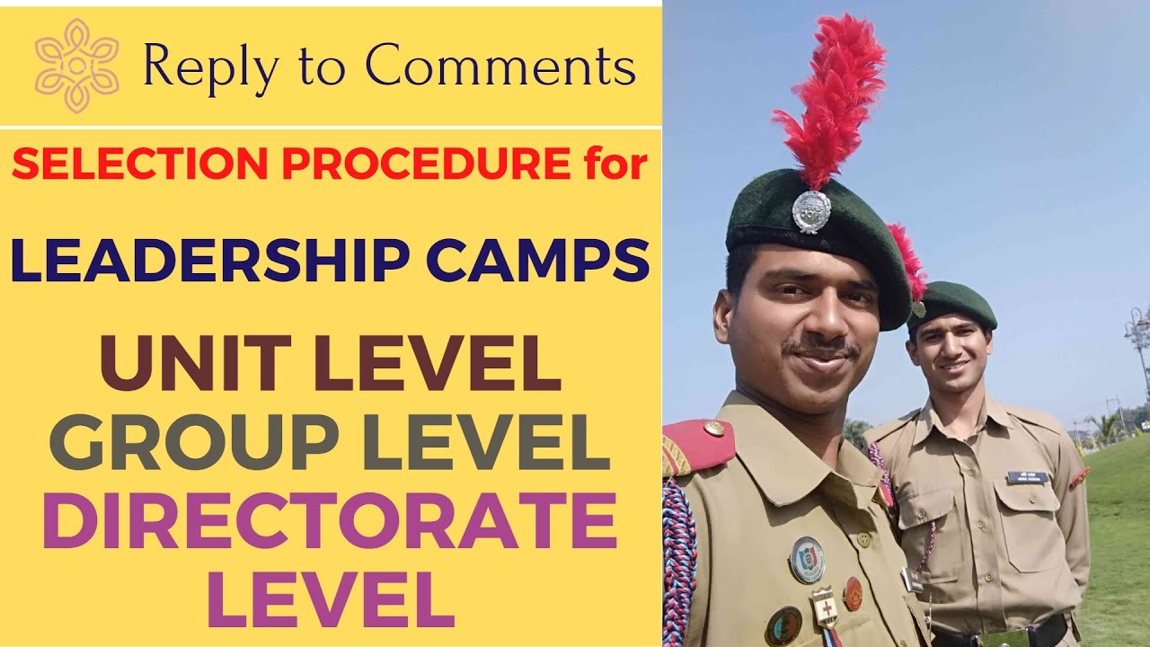Selection Procedure for Basic Leadership Camp (BLC) and Advance Leadership Camp (ALC)