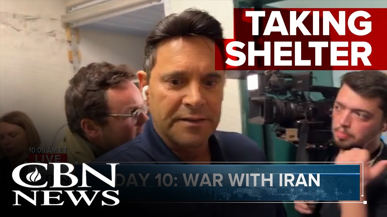 Reporter Runs To Shelter from Precision Missiles Fired During News Report of Iranian Cluster Bombs