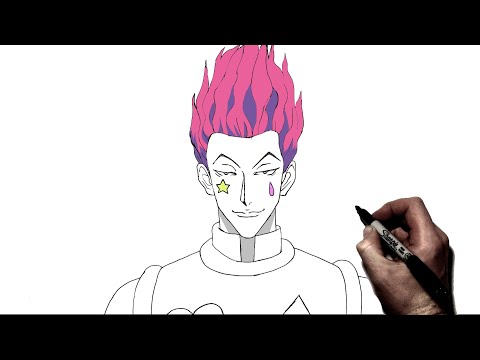طريقة رسم هيسوكا بالخطوات how to draw hisoka - YouTube
