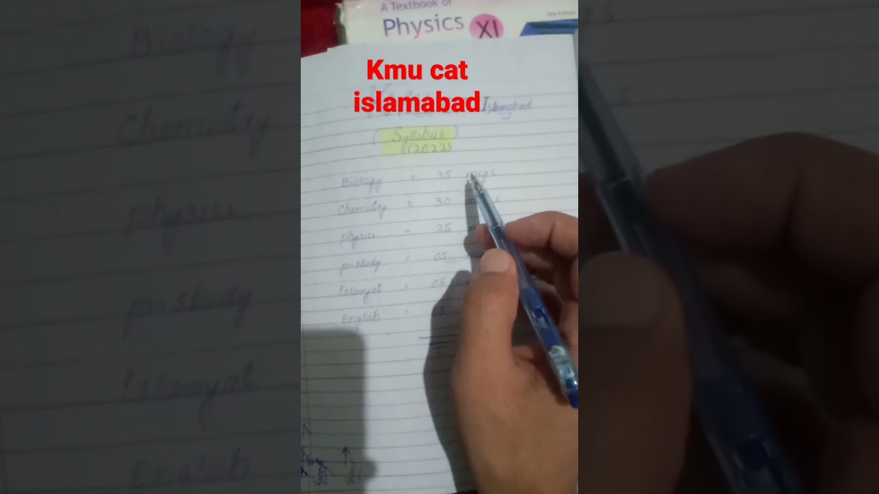 syllabus kmu cat  islamabad 2022   last date 22 sep