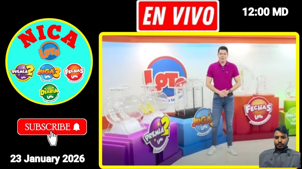 LOTO NICA SORTEO 12:00PM Resultado en vivo de hoy Viernes 23 Jan 2026 