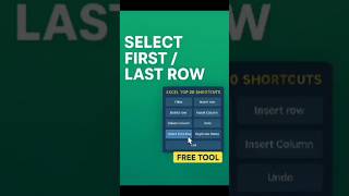 #shorts #viral Excel 1 Click Trick – Select First or Last Row | Free Shortcut Tool #excel #exceltips