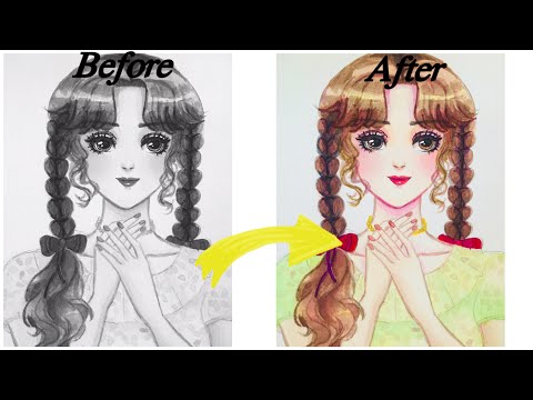 Video VẼ CÔ GÁI ĐƠN GIẢN | simple girl drawing | Ru Seen95 - youtube