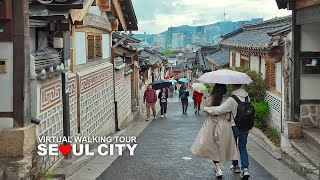 비 내리는 오후 다운타운 서울 도심풍경 - 종로, 돈화문로 그리고 북촌, Seoul, South Korea, Travel, 4K