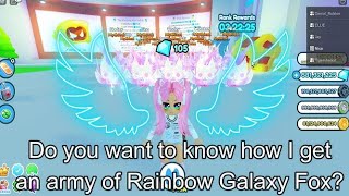How to make an army of Rainbow Galaxy Fox Fast 💎Pet Sim X💎 screenshot 2