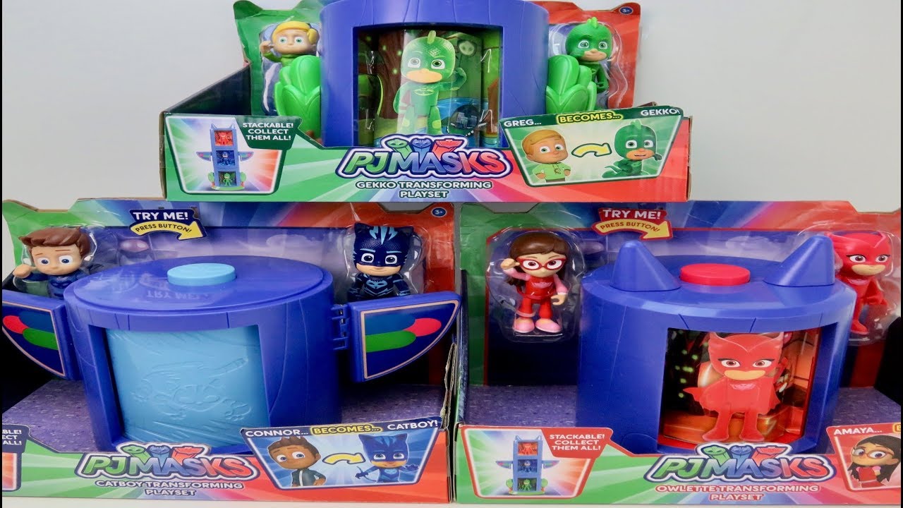 PJ MASKS Catboy Transforming Set Headquarters Gekko Owlette