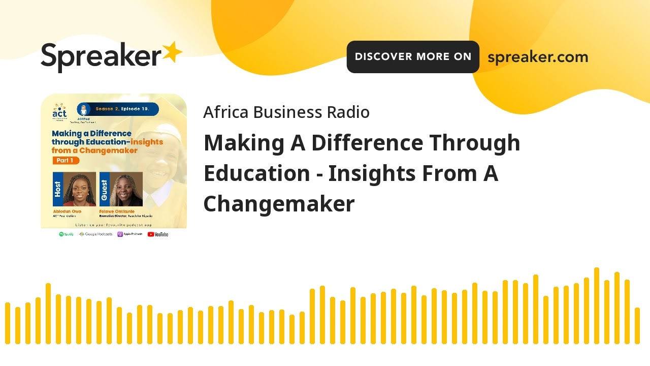 Still from Making A Difference Through Education - Insights From A Changemaker