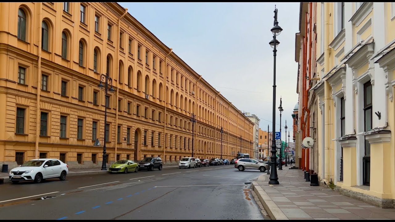 🇷🇺 4K Saint Petersburg walk. Tchaikovsky street.