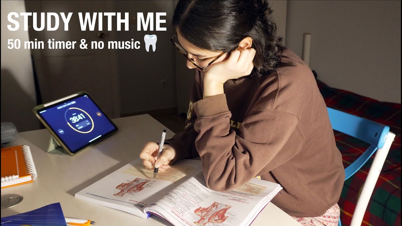 study with me • 50 min focus with dentistry student (asmr, no music) ✨
