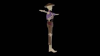 3D Cartoon Male Skull Character Turntable | Stylized Skeleton Guy Model