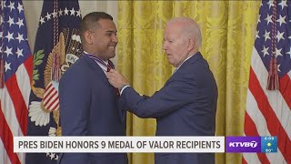 Biden honors 9 with Medal of Valor including 2 NYPD cops killed during 911 call