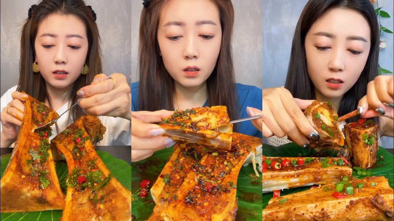 Asmr Chinese Bone Marrow Mukbang | 중국골수 먹기 먹방 | 중국먹방/골수먹방/골수먹기 먹방 | 쇠고기골수 먹방 | 중국음식 먹기 쇼 #815