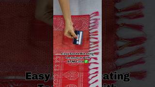 Perfect Saree Pleats Hack with ATM Card 💳 Easy Draping Trick| Swaya World|Swaya Official #SareeHack