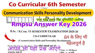 ba bsc bcom 6th semester co curricular communication skills and personality development rmpsu 2026