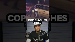 Cop slashes suspects tires #policevideo #lawenforcement #police #policeofficer #trending