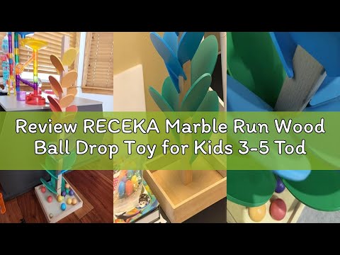 Review RECEKA Marble Run Wood Ball Drop Toy for Kids 3-5 Toddlers Wooden Musical Tree Set Ball Run T