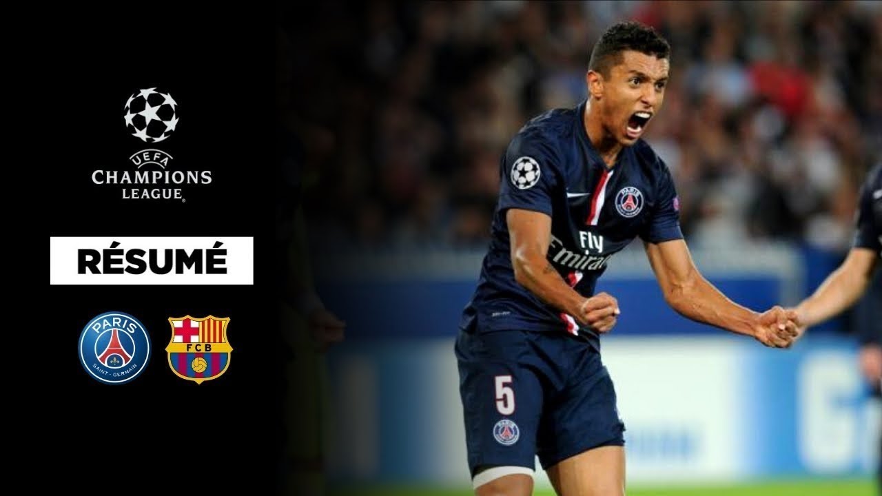 Petit Fanion PSG Vs FC Barcelone - Ligue Des Champions 2014/2015 - Souvenir De Match