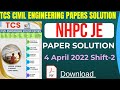 NHPC JE Civil 4 April 2022 Shift 2 Paper Paper Detailed Solution With pdf Exam Conducted By TCS