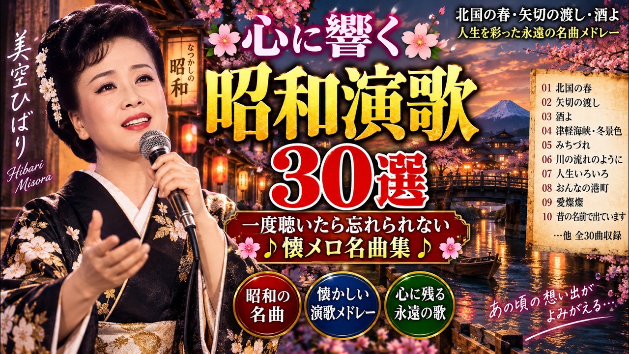 心に響く昭和演歌30選 🌸 一度聴いたら忘れられない懐メロ名曲集
