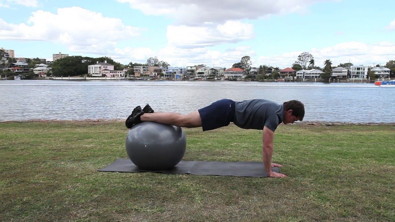 Hand Walkout w. Swiss Ball CORE Healthy Spine Stabilization Exercises