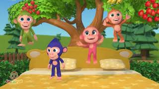 [Mix] Five Cheeky Monkeys! Counting 5 to 1| Newborn Nursery Rhymes