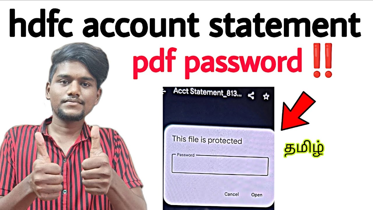 hdfc account statement pdf password / hdfc pdf statement password / hdfc bank / tamil