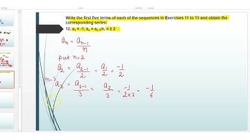 Write the first five terms of each of the sequences series a1 = -1, an = an-1/n, n ≥ 2