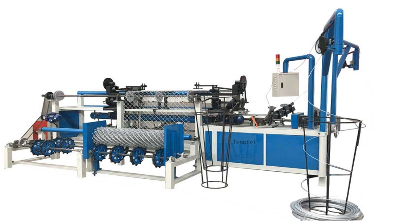 operating video of full automatic chain link fence making machine - YouTube
