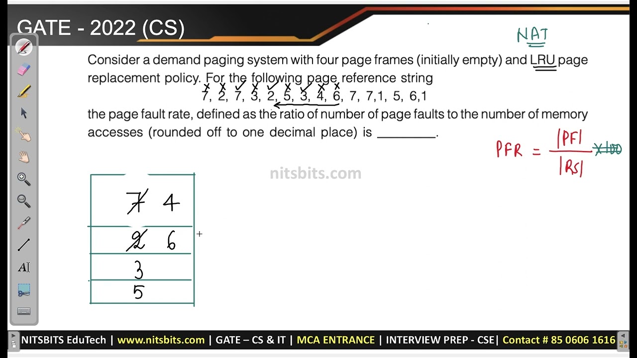 GATE 2022 - Consider a demand paging system with four page frames (initially empty)..
