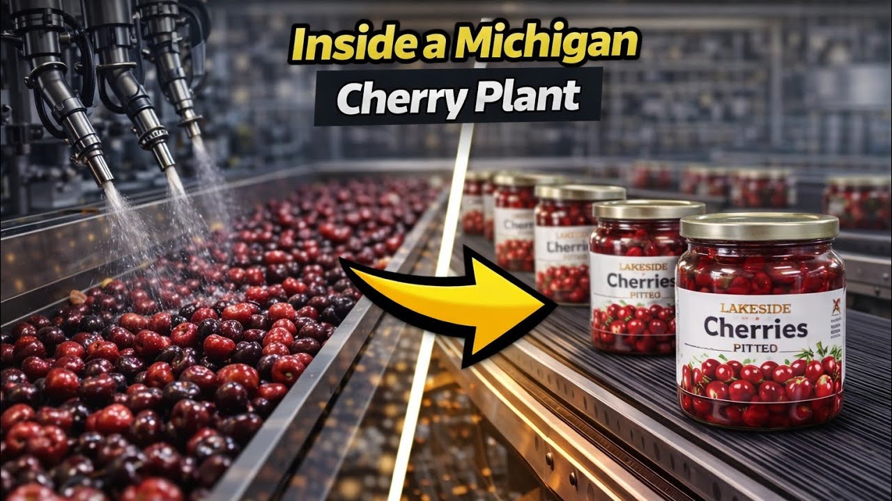 Inside a Michigan Cherry Plant From Fresh Cherries to Pie Filling Factory Tour USA