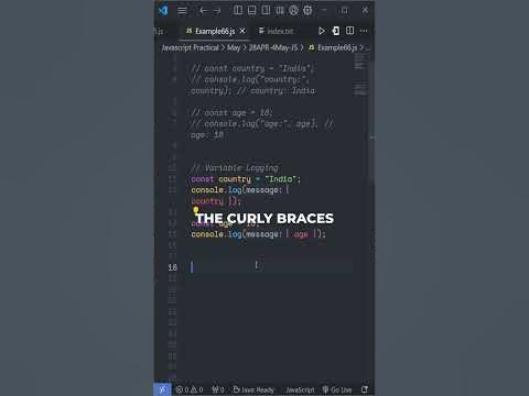 JavaScript console.log tip for cleaner variable logging! #short # ...