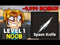 Noob with Spam Knife Dominates in KAT Roblox 🔪