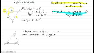 Angle-Side Relationship in Triangles