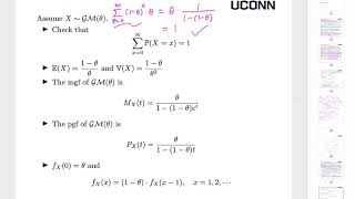 [MATH 5639 Actuarial Loss Models] Lecture 7: Ch1.4 Geometric and Negative Binomial Distributions