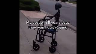 The Wheels On The Bus Go Round And Round Meme Skeleton Vape Wheelchair