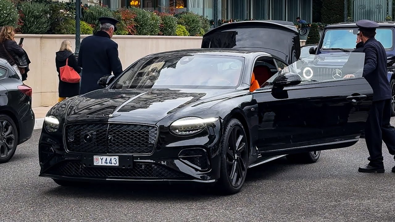 MILLIONAIRE COUPLE WITH 2026 BENTLEY CONTINENTAL GT LEAVING HOTEL DE PARIS