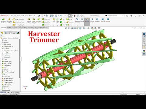 Harvester Trimmer Modeling in SolidWorks