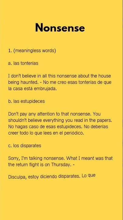 English To Spanish How To Say Nonsense In Spanish shorts english-to-spanish-how-to-say-nonsense-in-spanish-shorts