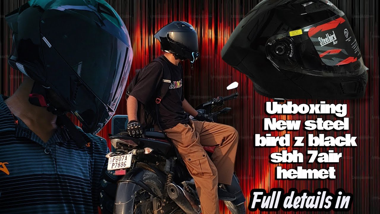 Unboxing my new steel bird z black sbh 7 air helmet all details in this video killer looks 👀 super 😈