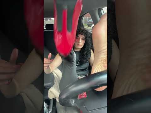 Pedal pumping red boot heels