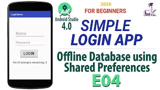 Simple Login App Tutorial for Beginners E04 - Offline Database using Shared Preferences (NEW)