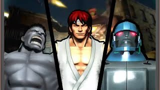 Ultimate Marvel vs Capcom 3: Ryu, Hulk, and Sentinel arcade playthrough